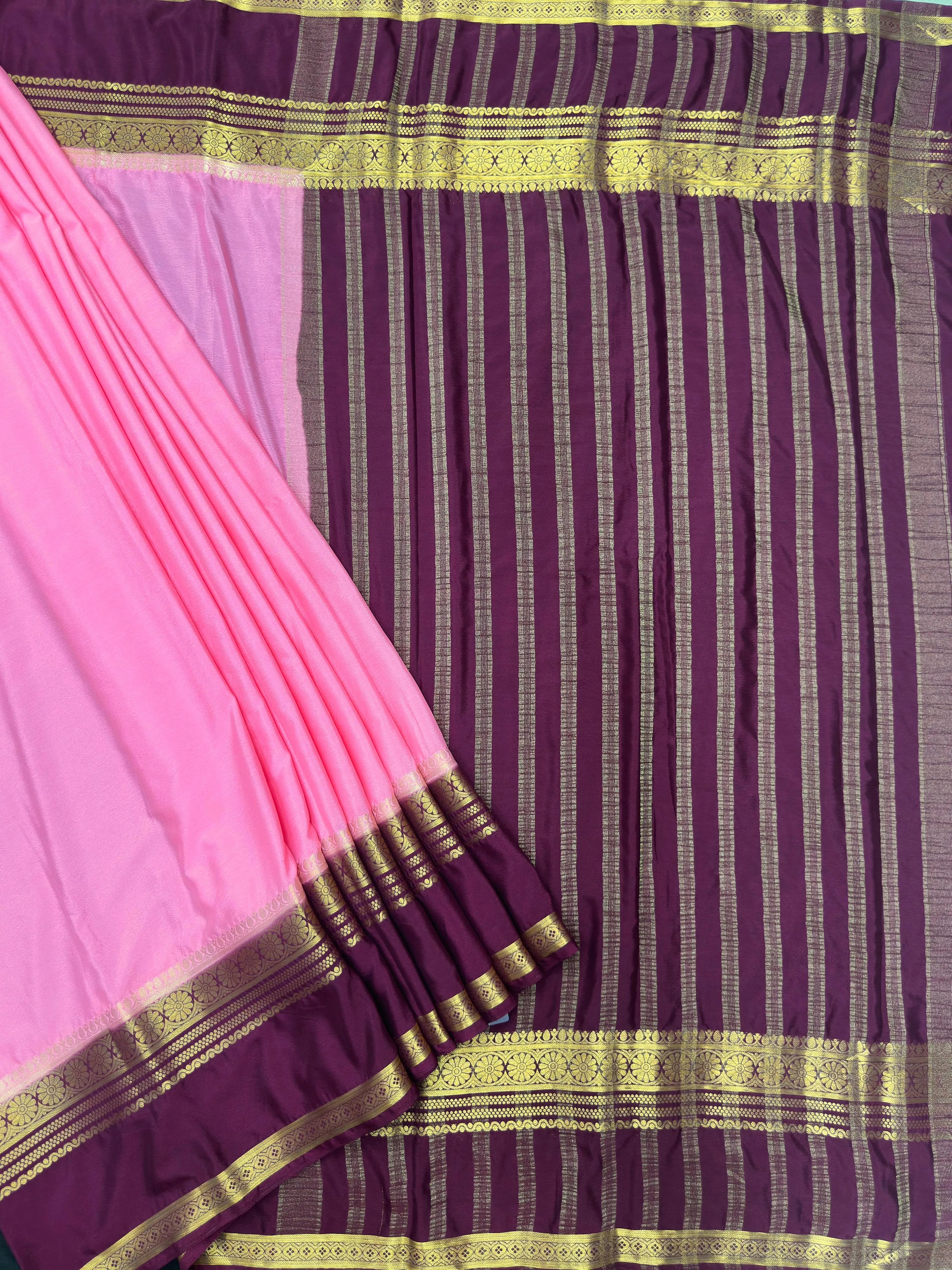 Elegant Semi Mysore Crepe Silk Saree – Perfect for Daily Wear Fashion 