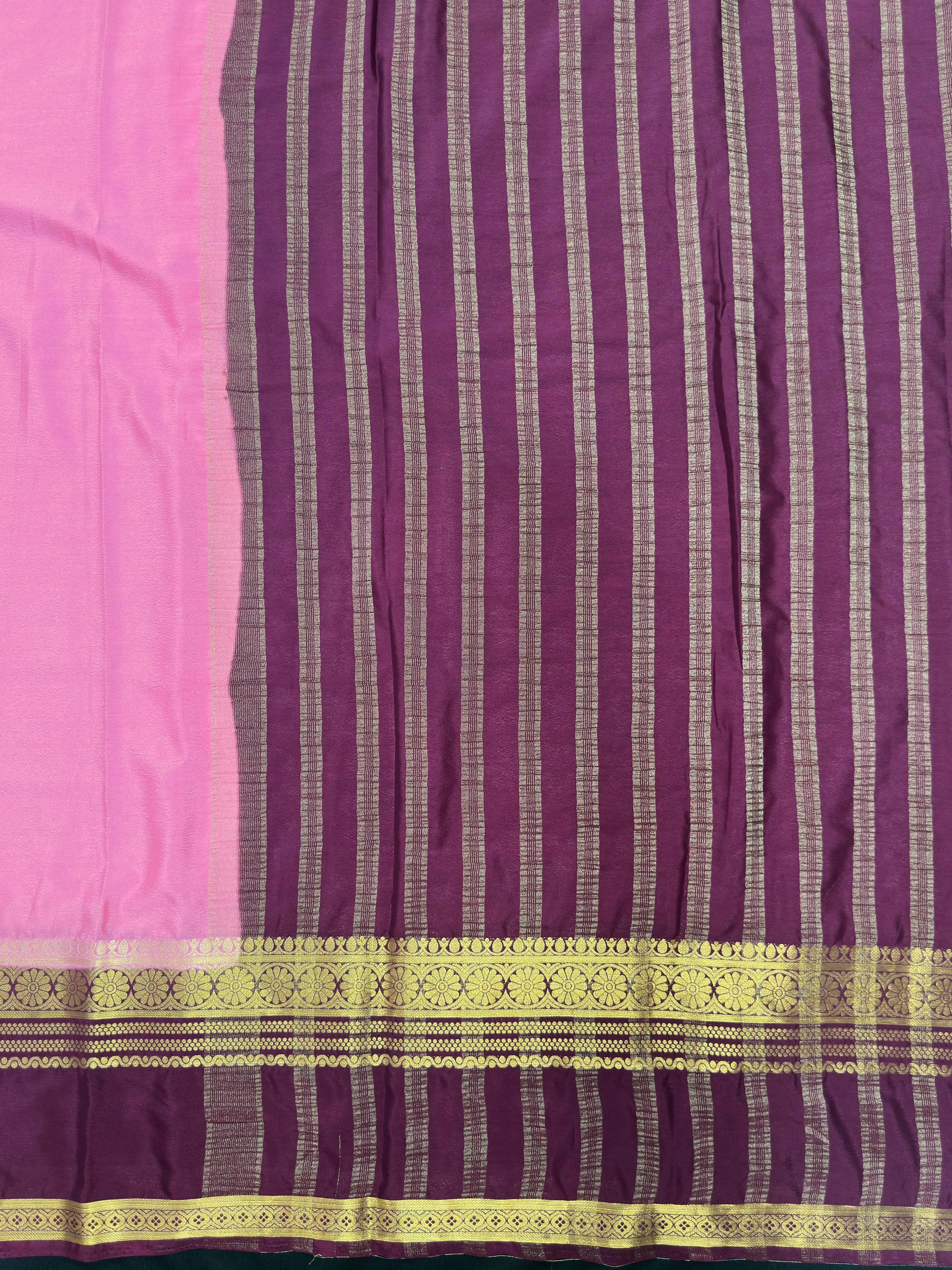 Elegant Semi Mysore Crepe Silk Saree – Perfect for Daily Wear Fashion 