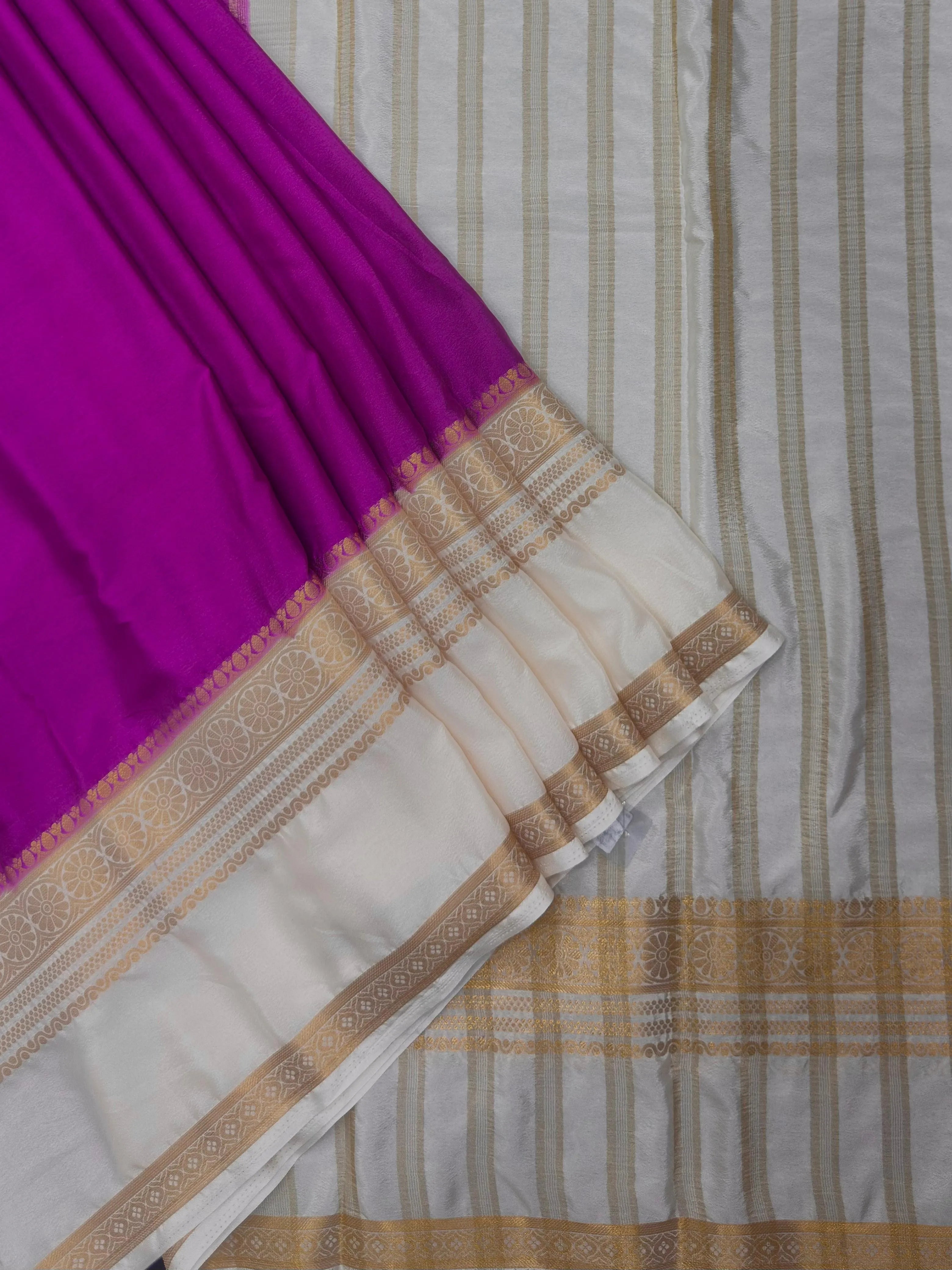 Elegant Semi Mysore Crepe Silk Saree – Perfect for Daily Wear Fashion 