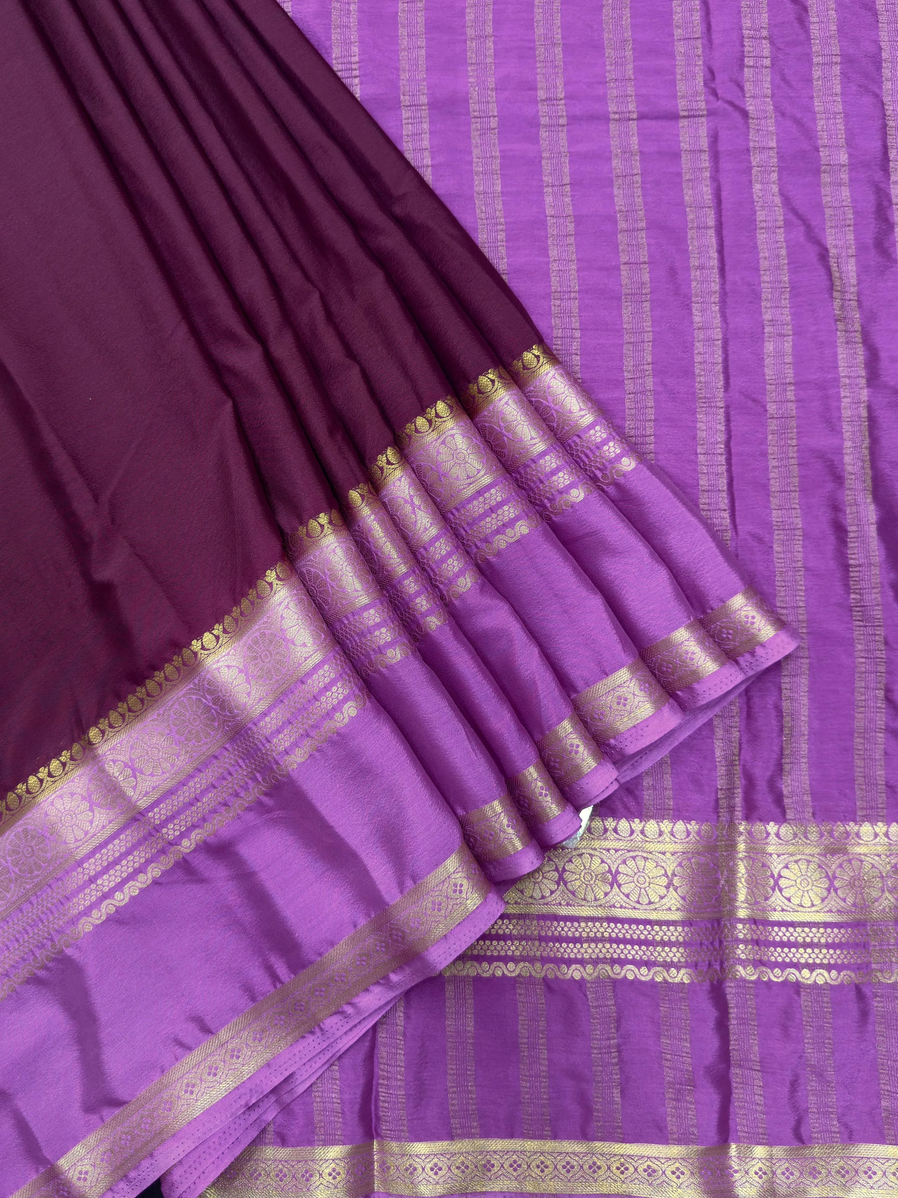 Elegant Semi Mysore Crepe Silk Saree – Perfect for Daily Wear Fashion 