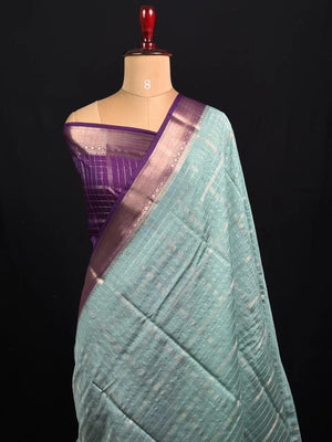 Semi Musk Silk Saree with Zari Border