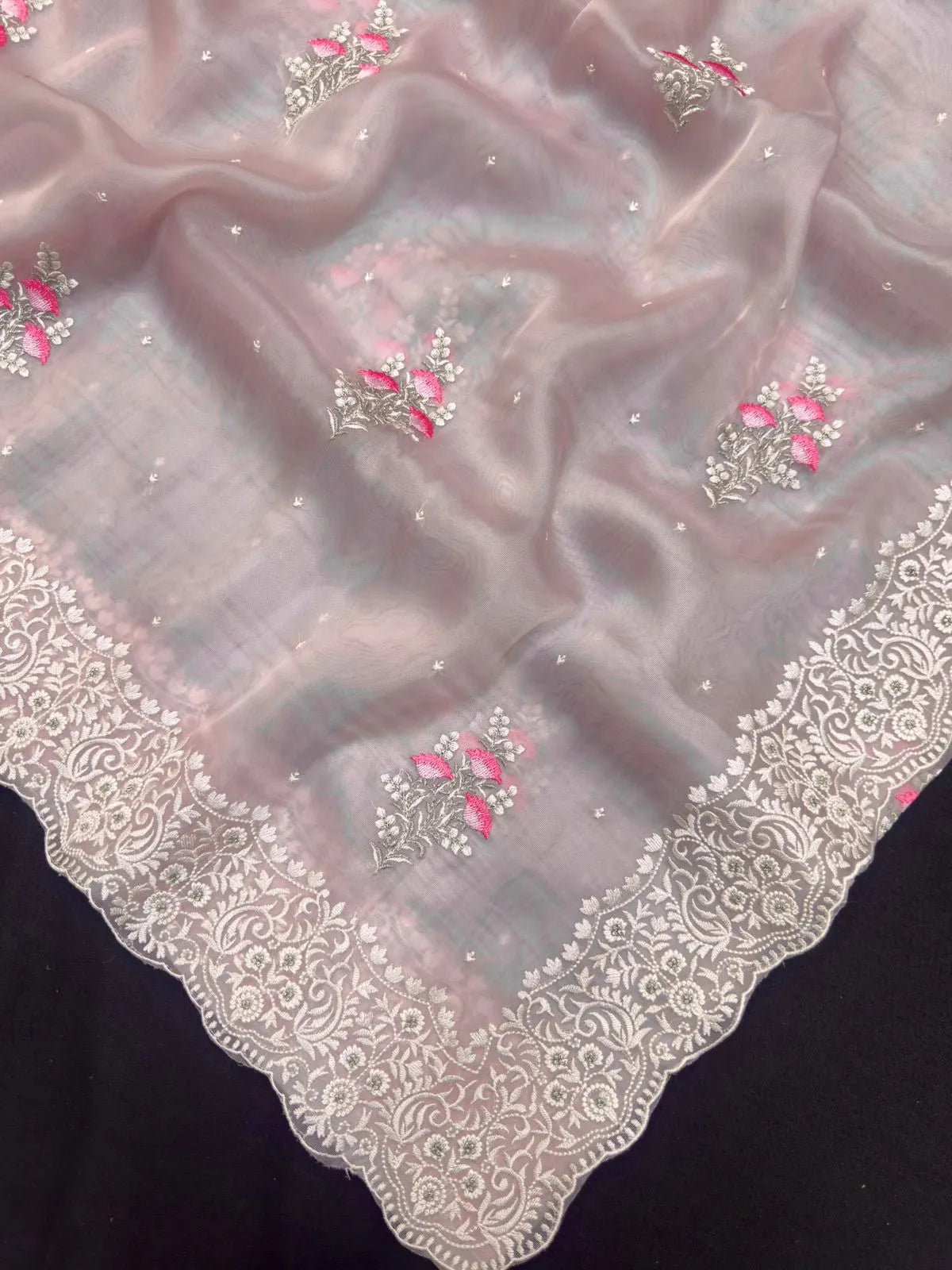 Luxury EMB Organza Saree with Intricate Thread Work (EMB Organza)