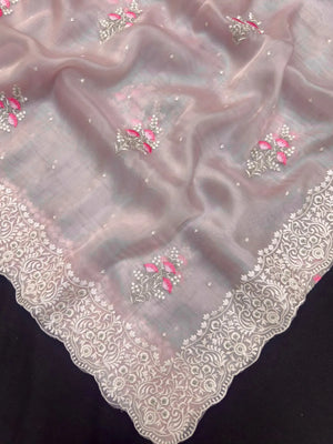 Luxury EMB Organza Saree with Intricate Thread Work (EMB Organza)