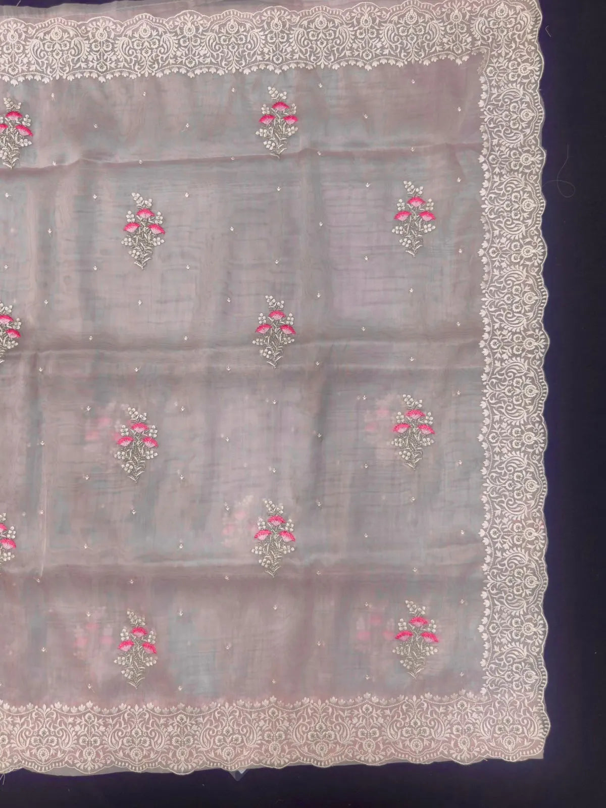 Luxury EMB Organza Saree with Intricate Thread Work (EMB Organza)
