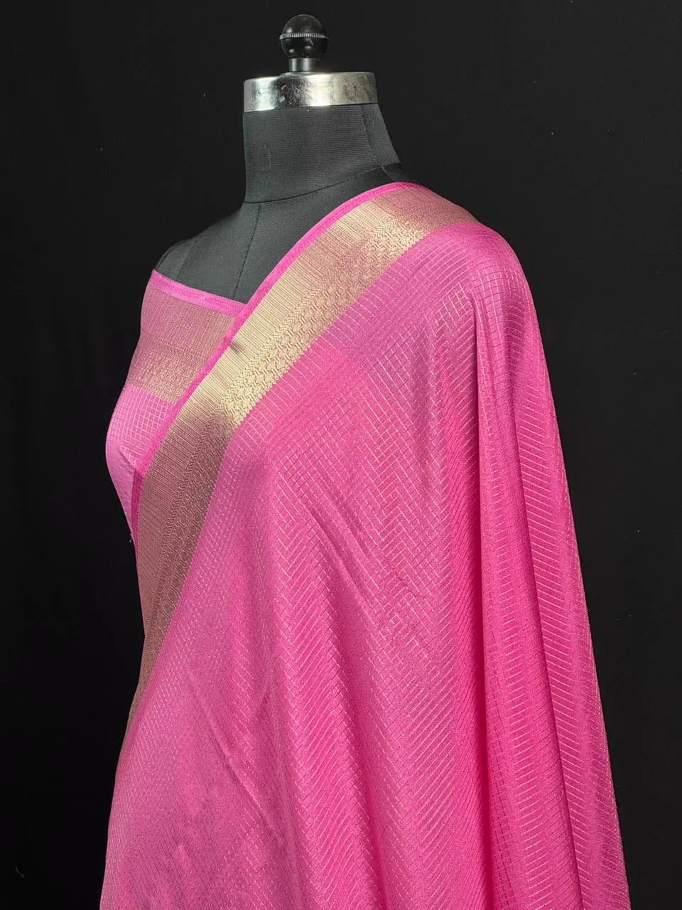 Latest Collection Semi Crepe Silk Saree with Classic Checks