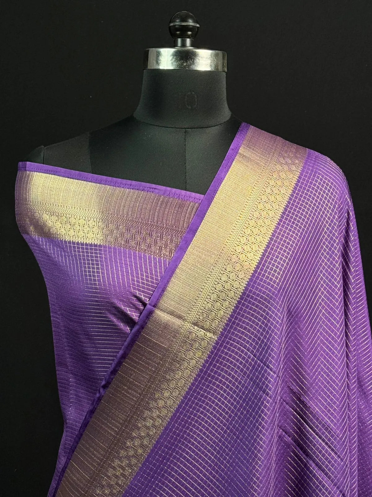 Latest Collection Semi Crepe Silk Saree with Classic Checks