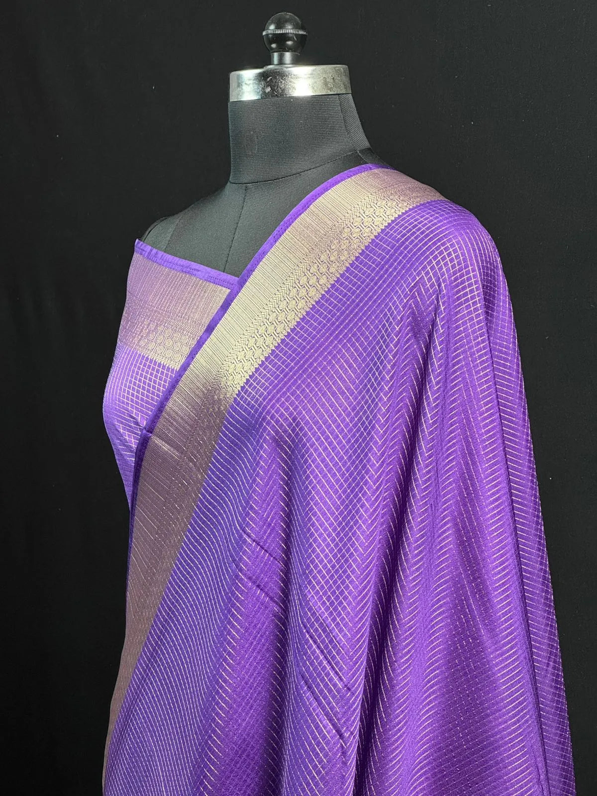 Latest Collection Semi Crepe Silk Saree with Classic Checks