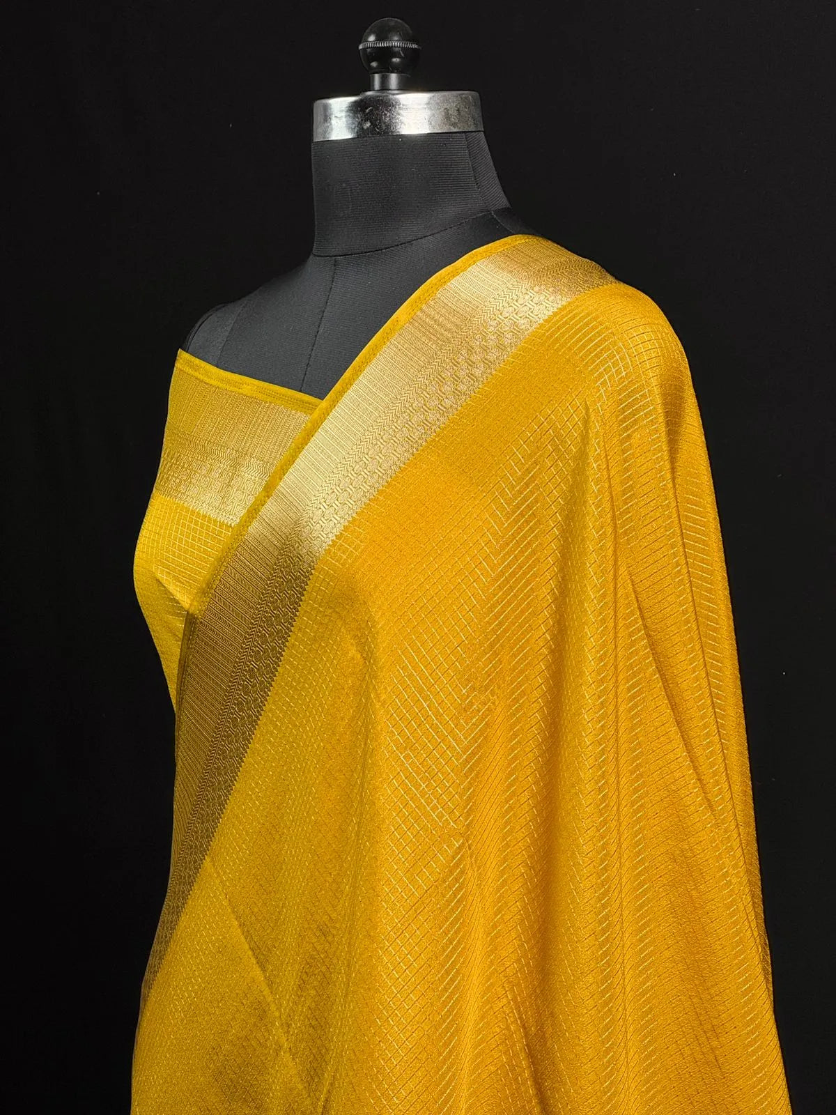 Latest Collection Semi Crepe Silk Saree with Classic Checks