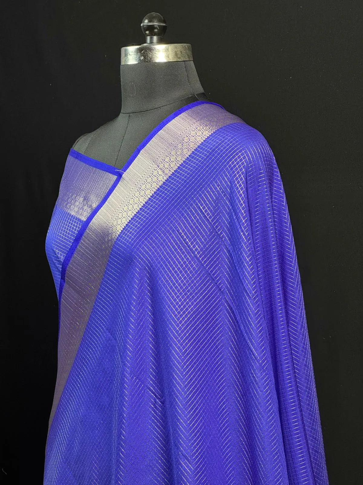 Latest Collection Semi Crepe Silk Saree with Classic Checks