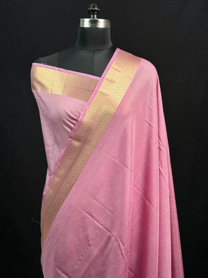 Latest Collection Semi Crepe Silk Saree with Classic Checks