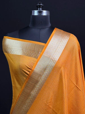 Latest Collection Semi Crepe Silk Saree with Classic Checks 