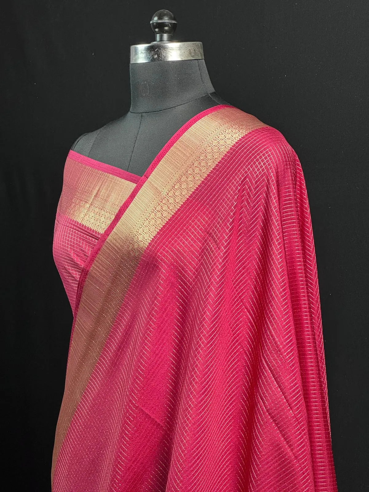 Latest Collection Semi Crepe Silk Saree with Classic Checks 