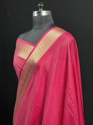 Latest Collection Semi Crepe Silk Saree with Classic Checks 