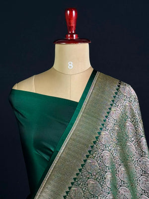 Elegant Semi Katan Silk Saree with Rich Woven Border