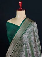 Elegant Semi Katan Silk Saree with Rich Woven Border