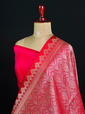Elegant Semi Katan Silk Saree with Rich Woven Border