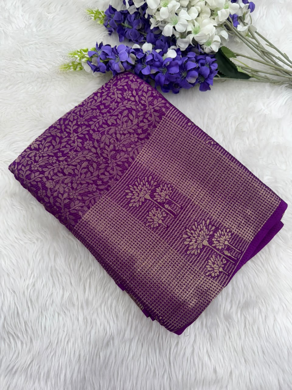  Semi Binny Crepe Silk Saree for Modern Women 