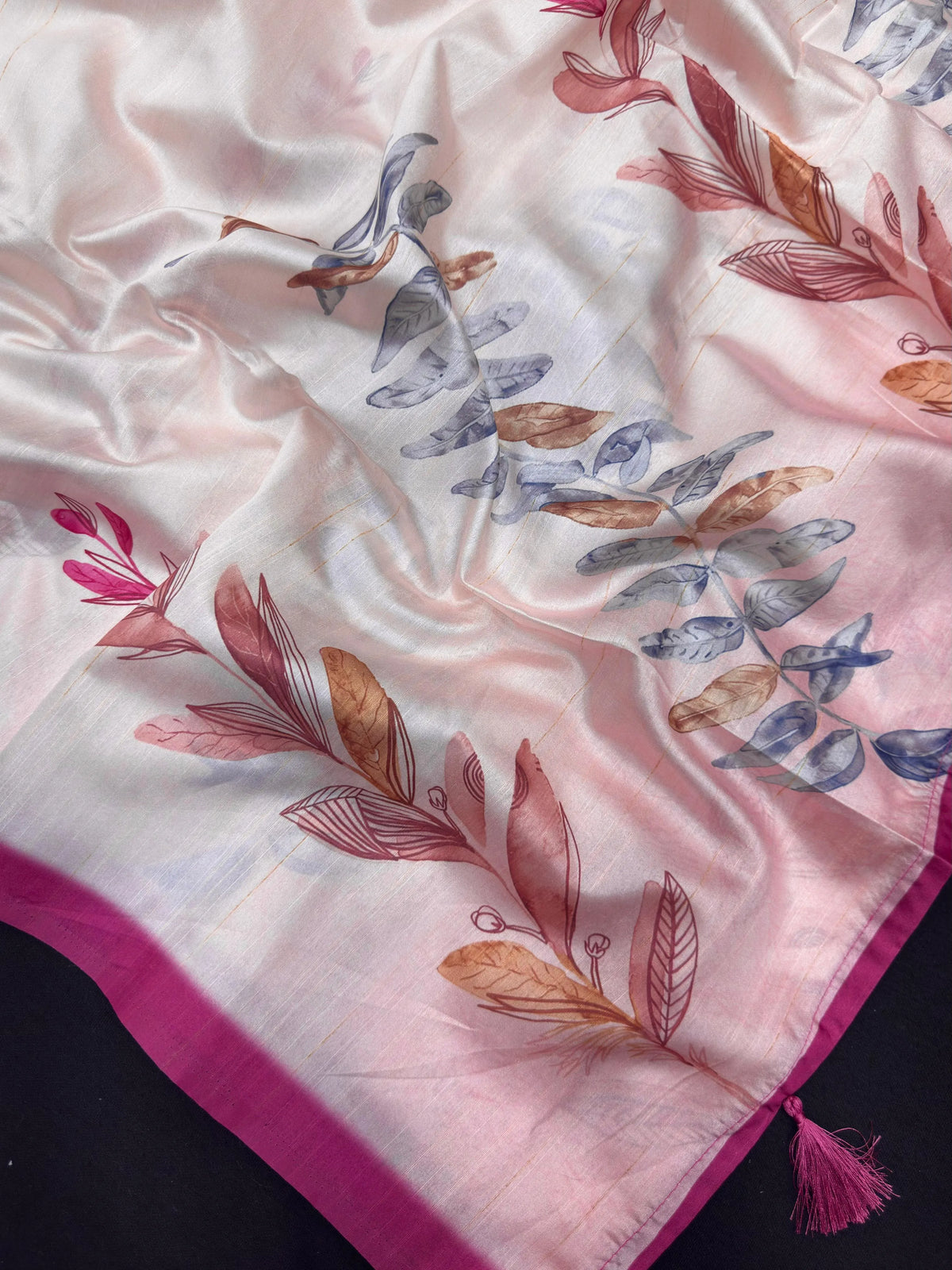 Handcrafted Tussar Silk Saree – Ethnic Indian Collection (Floral Silk)