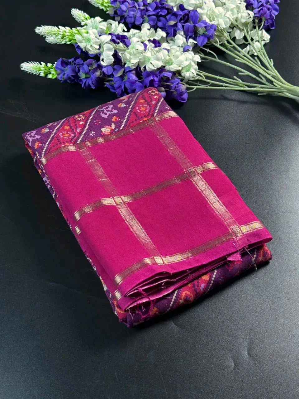 Gajji Silk Saree with Zari Border
