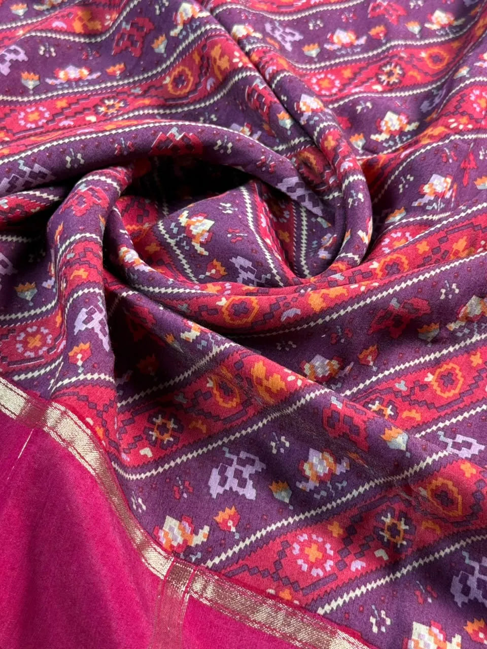 Gajji Silk Saree with Zari Border