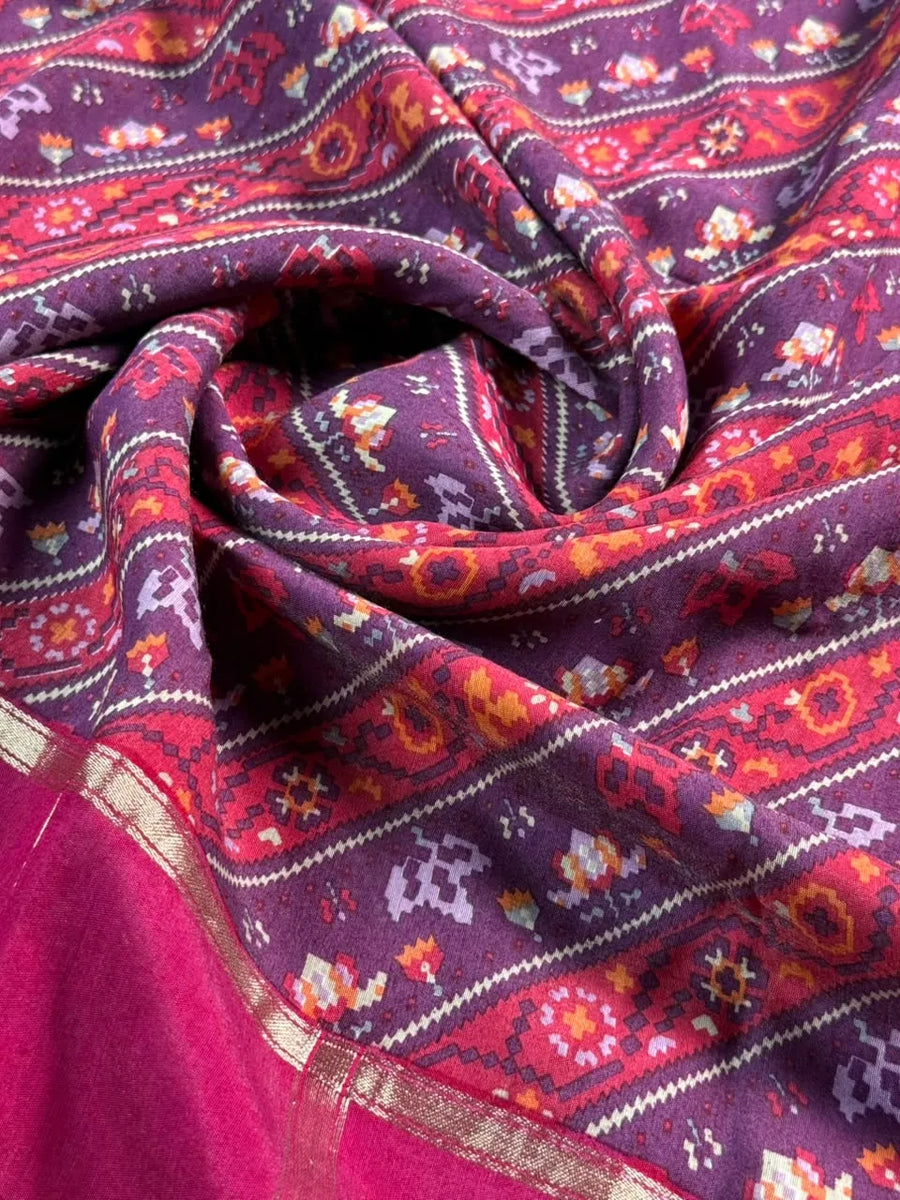Gajji Silk Saree with Zari Border