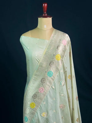 Floral Buta Woven Georgette Semi-Banarasi Saree