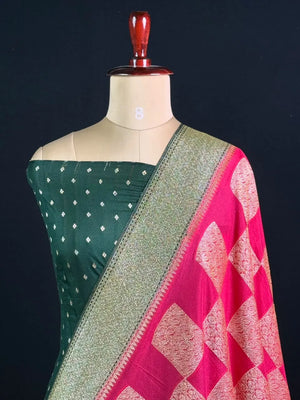 Elegant Georgette Butta Saree with Rich Zari Woven Border & Traditional Motifs
