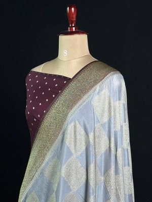 Elegant Georgette Butta Saree with Rich Zari Woven Border & Traditional Motifs