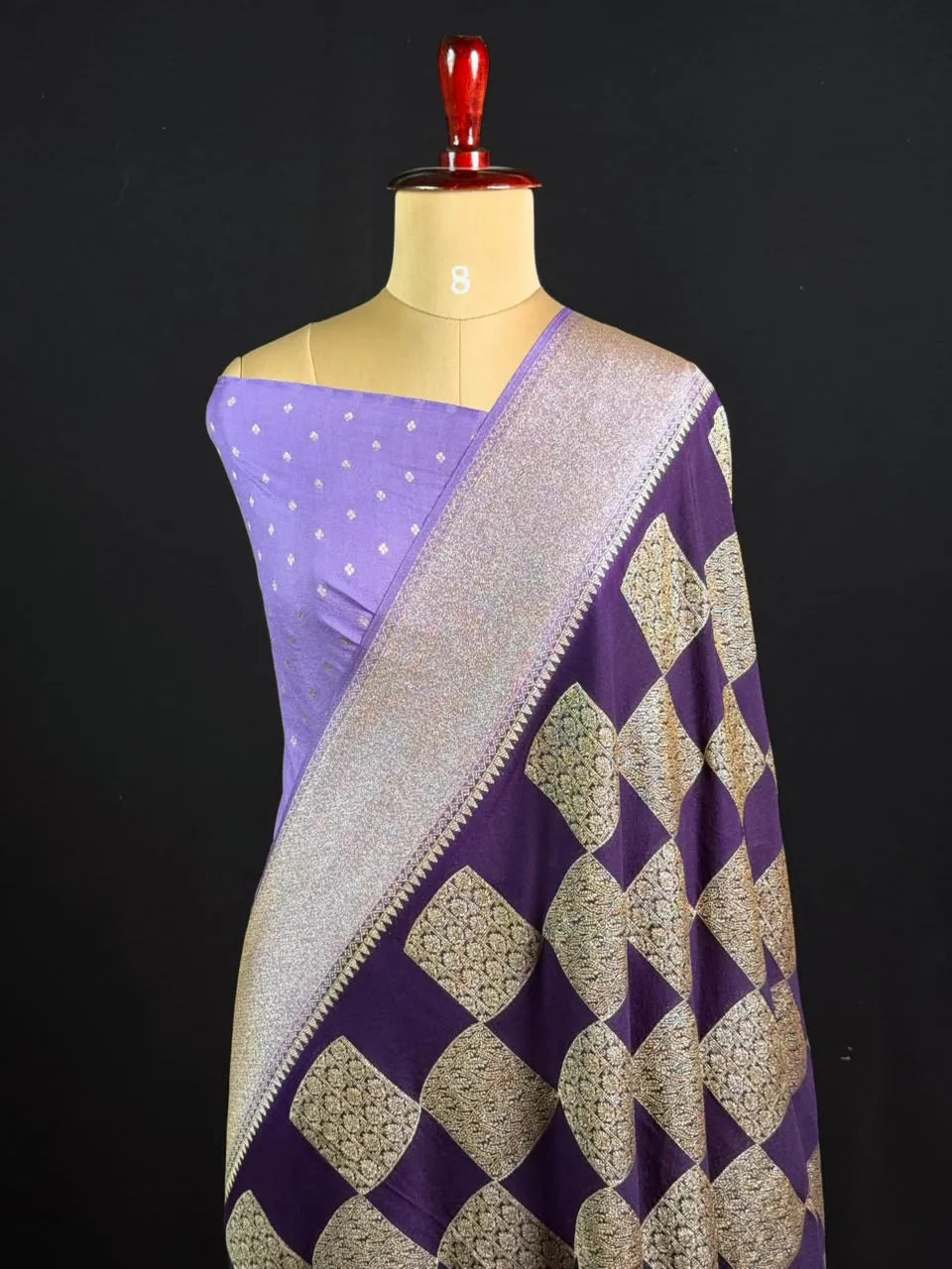 Elegant Georgette Butta Saree with Rich Zari Woven Border & Traditional Motifs