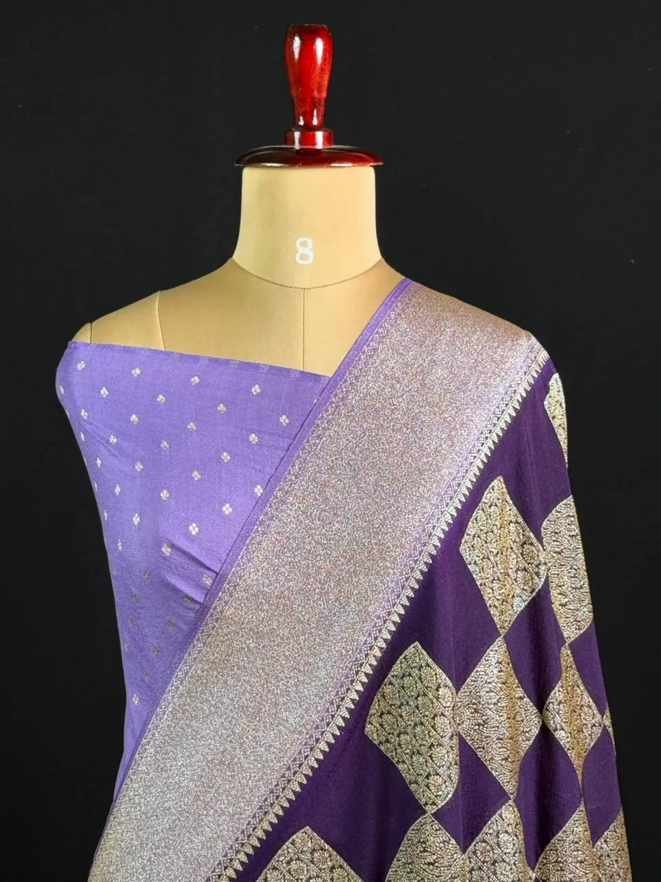 Elegant Georgette Butta Saree with Rich Zari Woven Border & Traditional Motifs