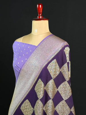 Elegant Georgette Butta Saree with Rich Zari Woven Border & Traditional Motifs