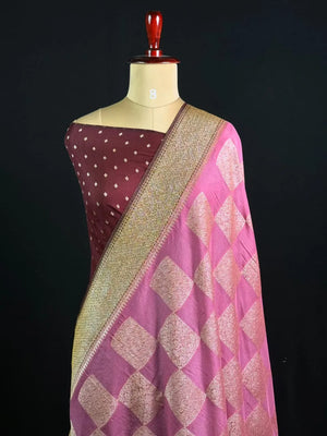 Elegant Georgette Butta Saree with Rich Zari Woven Border & Traditional Motifs