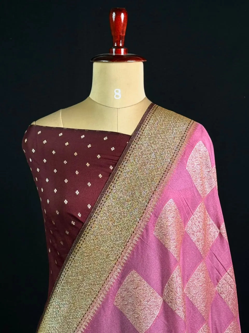 Elegant Georgette Butta Saree with Rich Zari Woven Border & Traditional Motifs
