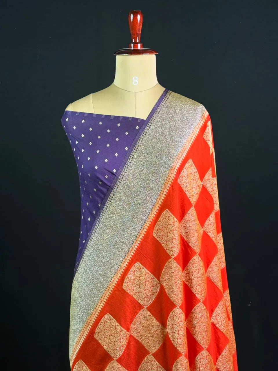 Elegant Georgette Butta Saree with Rich Zari Woven Border & Traditional Motifs