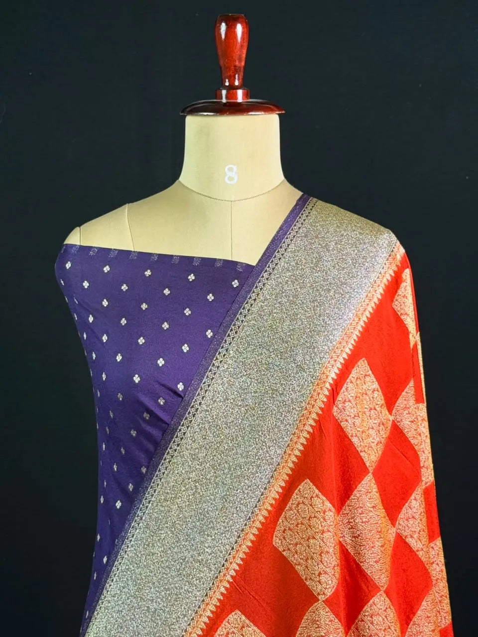 Elegant Georgette Butta Saree with Rich Zari Woven Border & Traditional Motifs