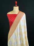 Elegant Georgette Butta Saree with Rich Zari Woven Border & Traditional Motifs