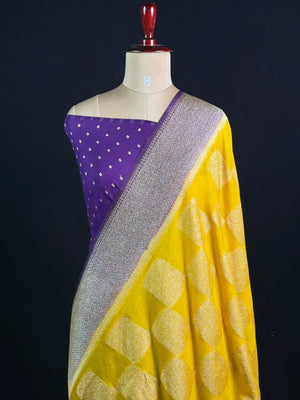 Elegant Georgette Butta Saree with Rich Zari Woven Border & Traditional Motifs