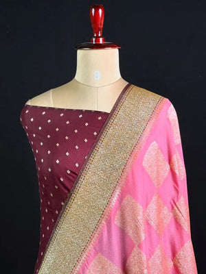 Elegant Georgette Butta Saree with Rich Zari Woven Border & Traditional Motifs