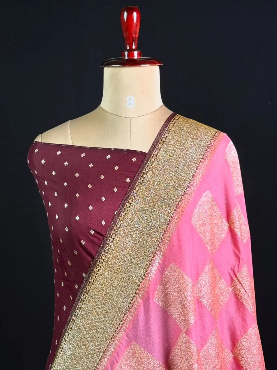 Elegant Georgette Butta Saree with Rich Zari Woven Border & Traditional Motifs