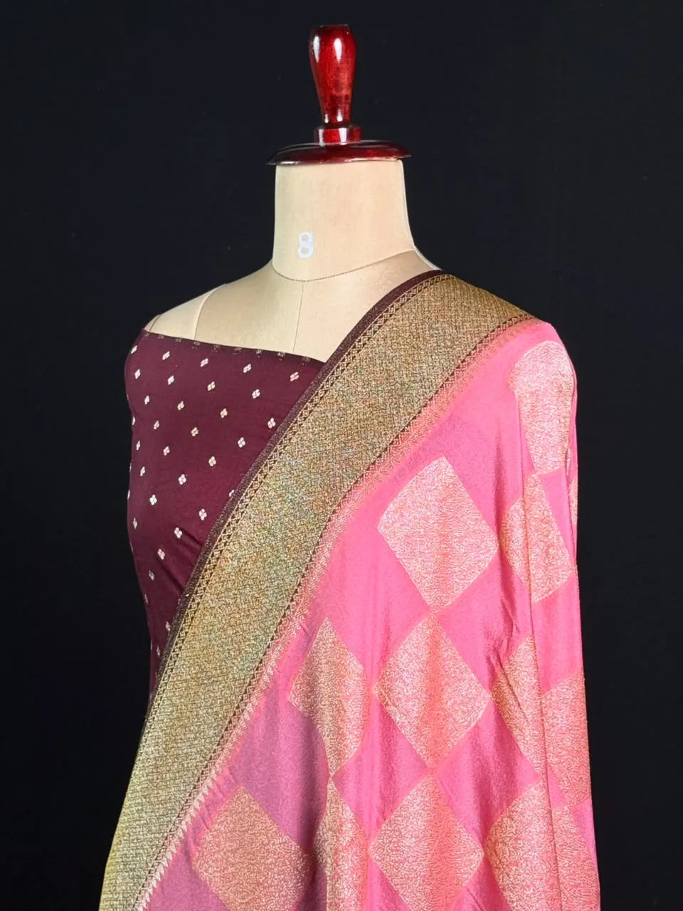 Elegant Georgette Butta Saree with Rich Zari Woven Border & Traditional Motifs