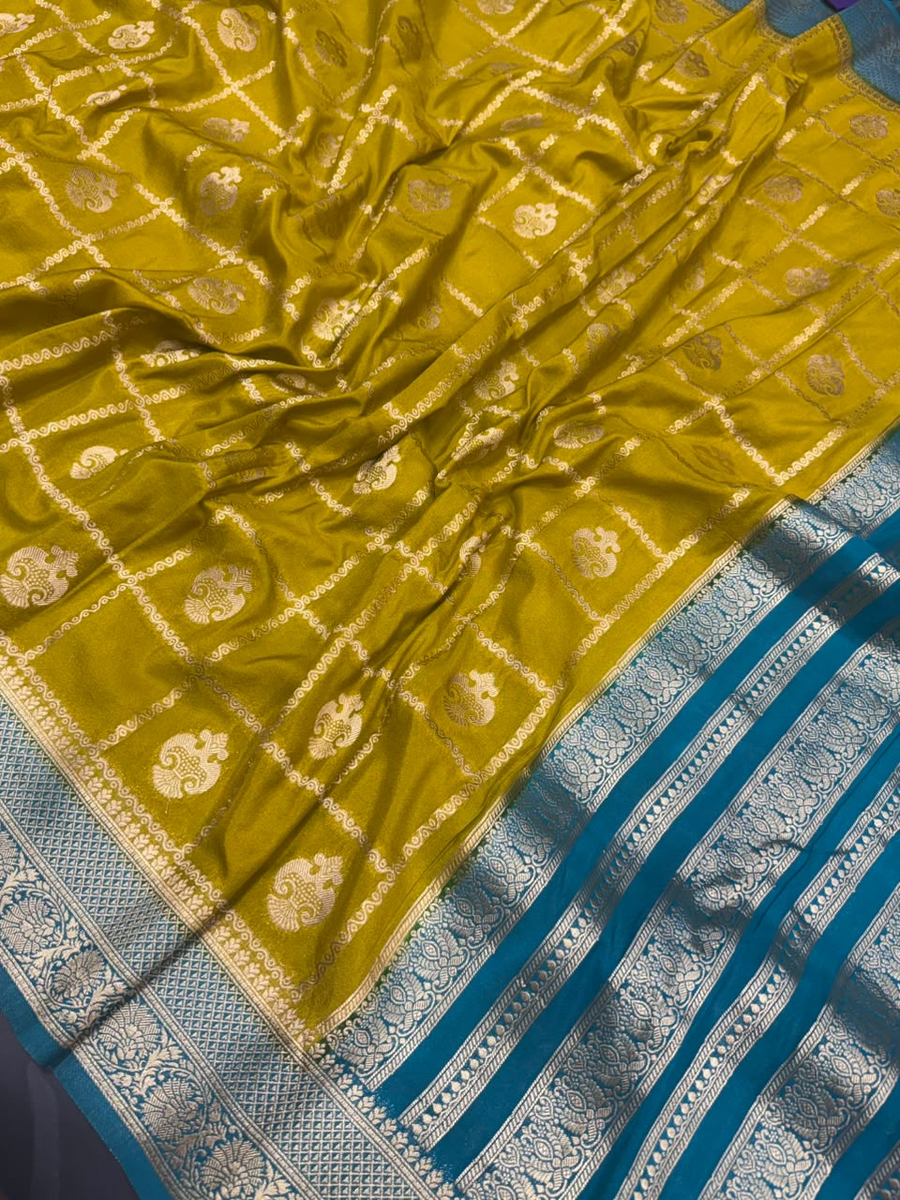 Semi Banarasi Khaddi Georgette Chex Buta Saree