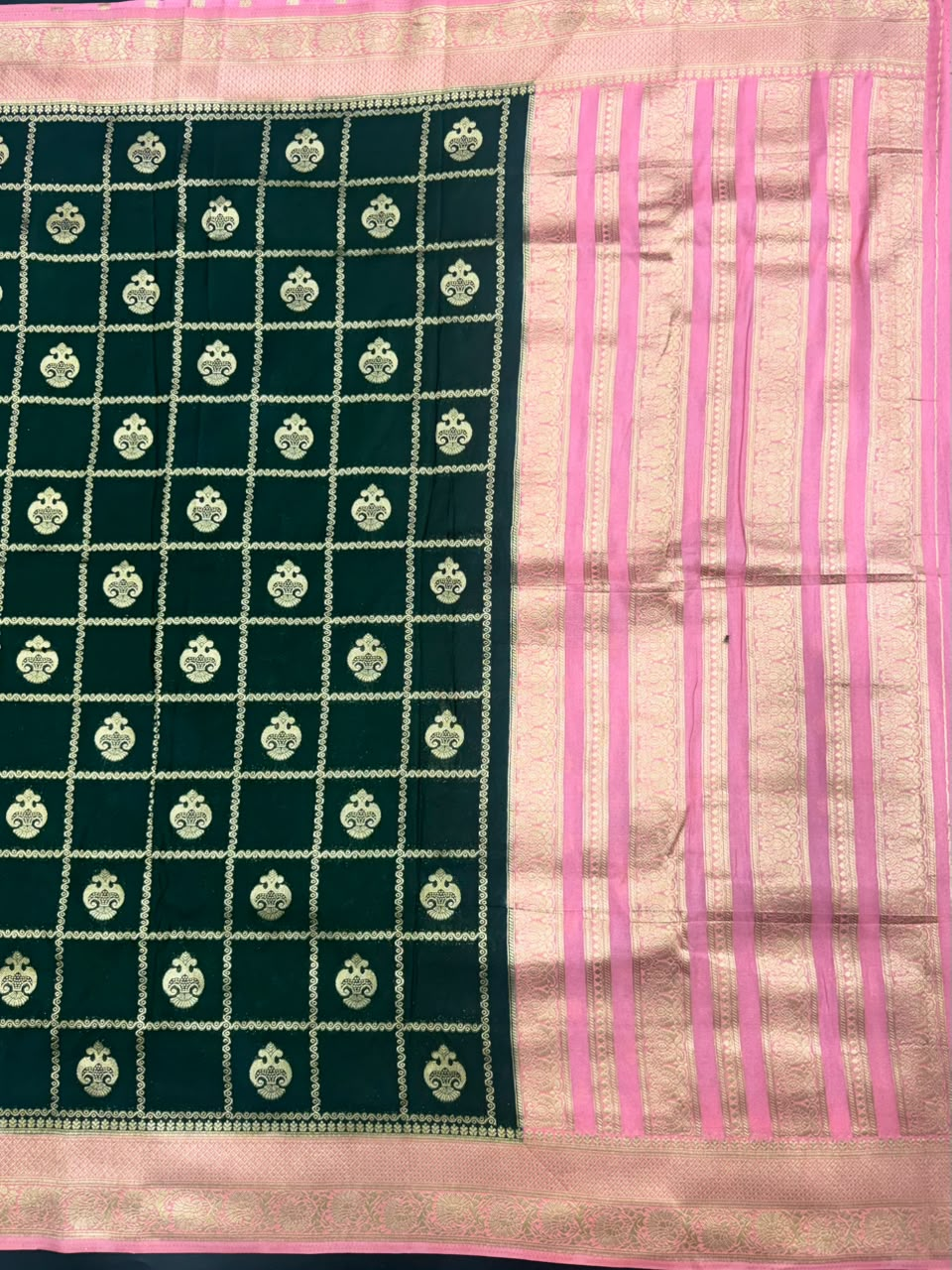 Semi Banarasi Khaddi Georgette Chex Buta Saree