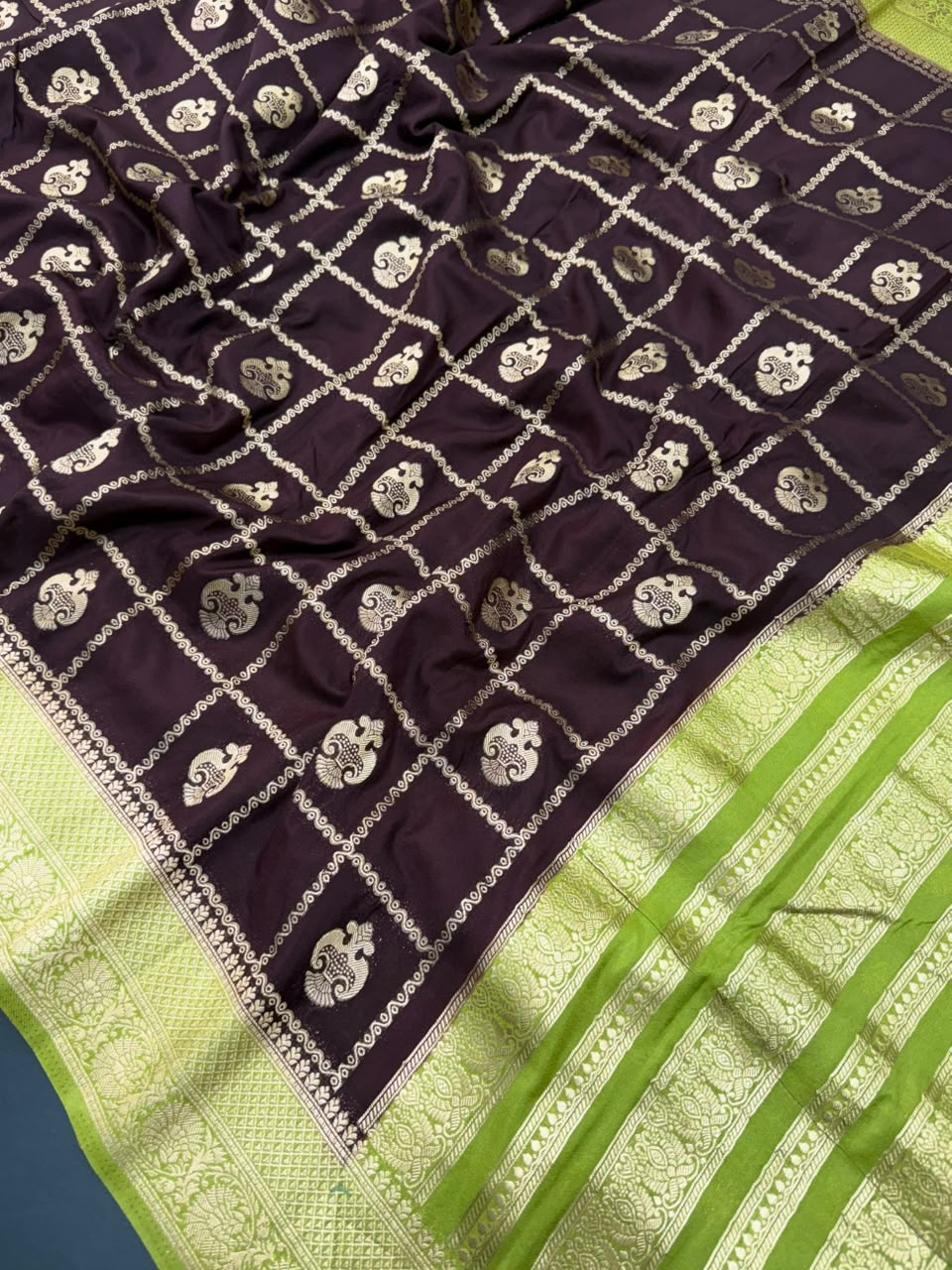 Semi Banarasi Khaddi Georgette Chex Buta Saree