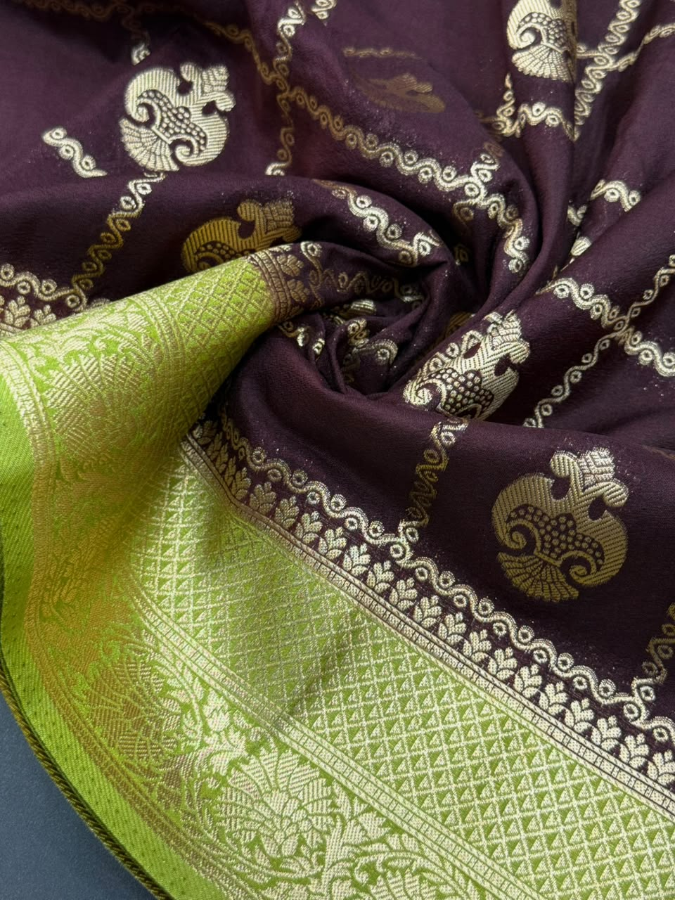 Semi Banarasi Khaddi Georgette Chex Buta Saree
