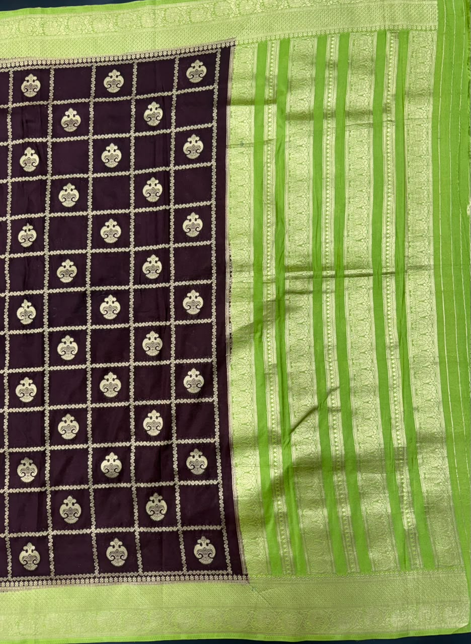 Semi Banarasi Khaddi Georgette Chex Buta Saree