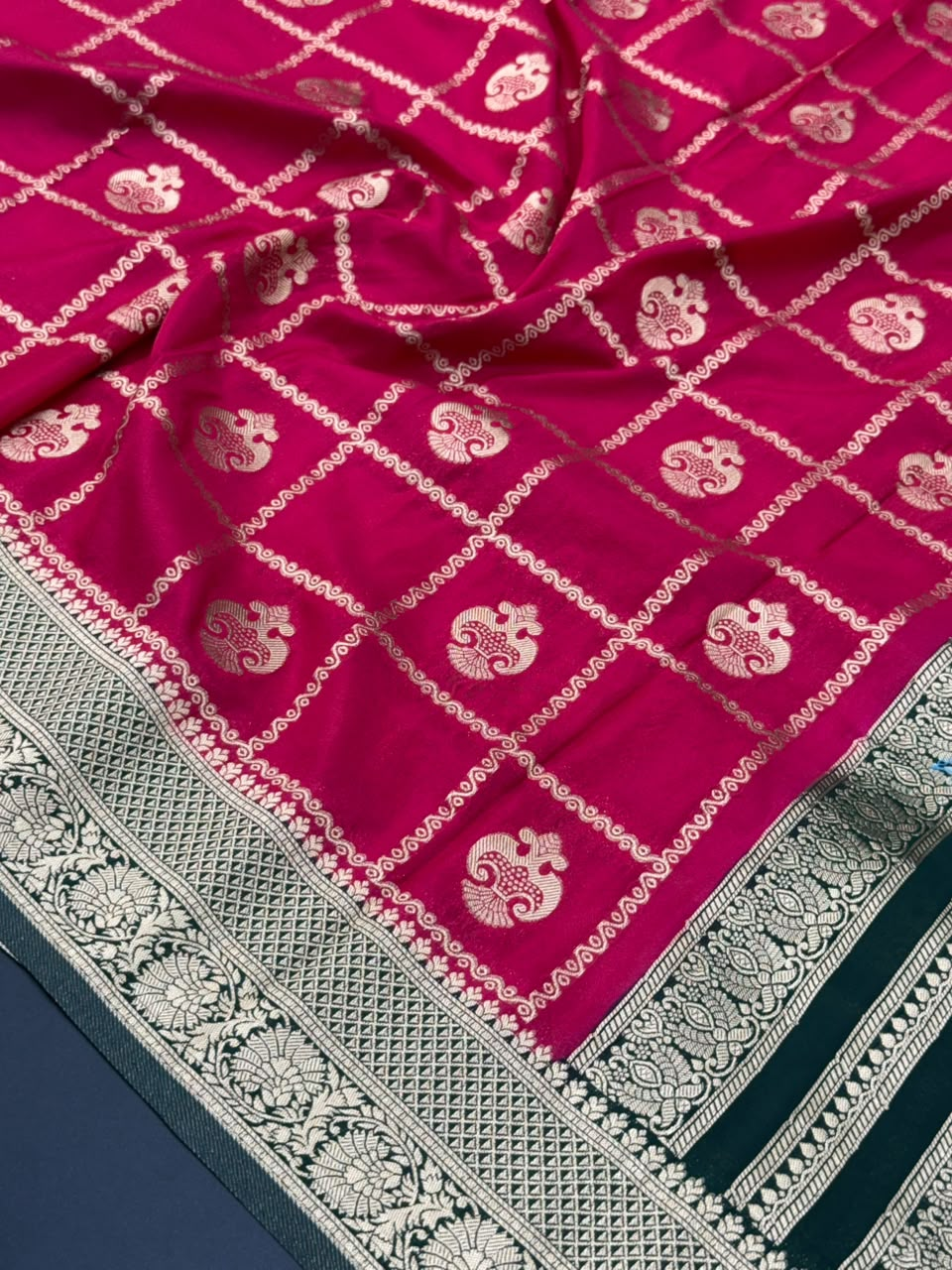 Semi Banarasi Khaddi Georgette Chex Buta Saree