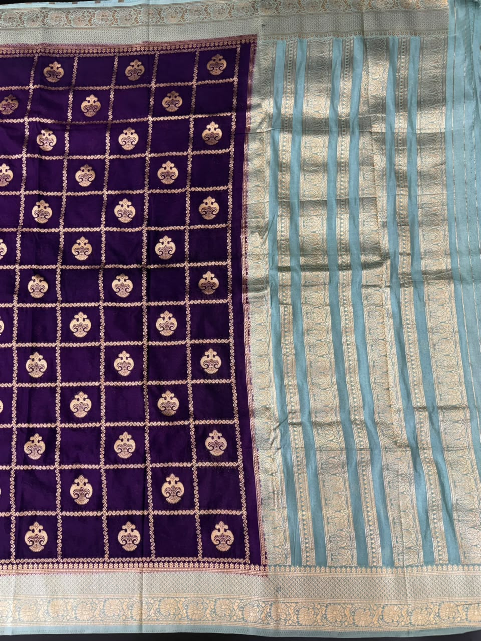 Semi Banarasi Khaddi Georgette Chex Buta Saree