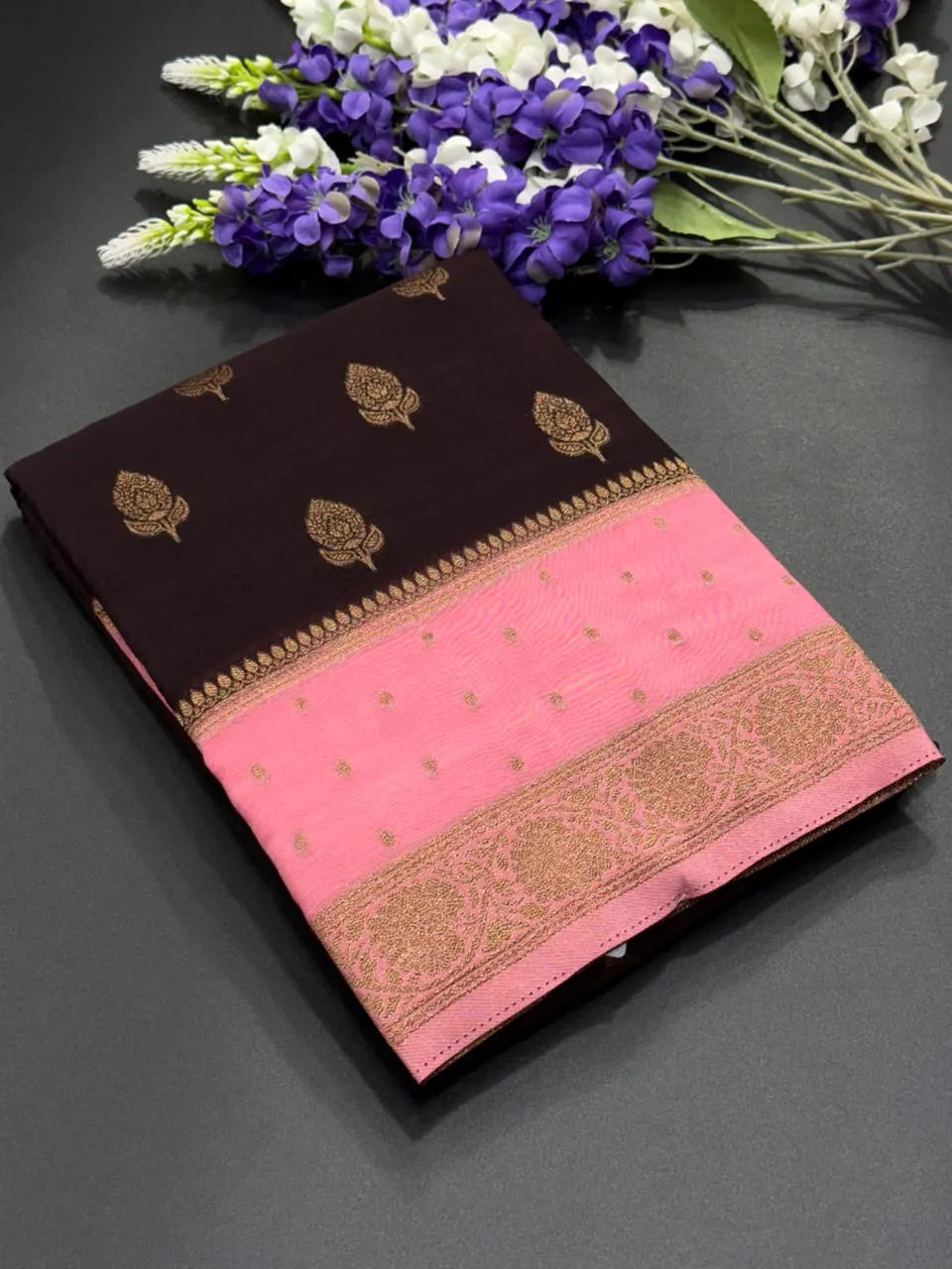 Semi Chiffon Silk Saree with Zari Border