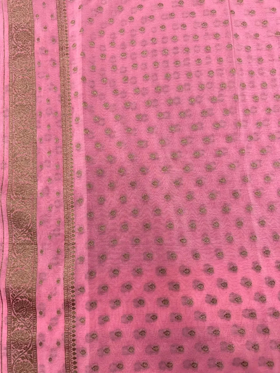 Semi Chiffon Silk Saree with Zari Border