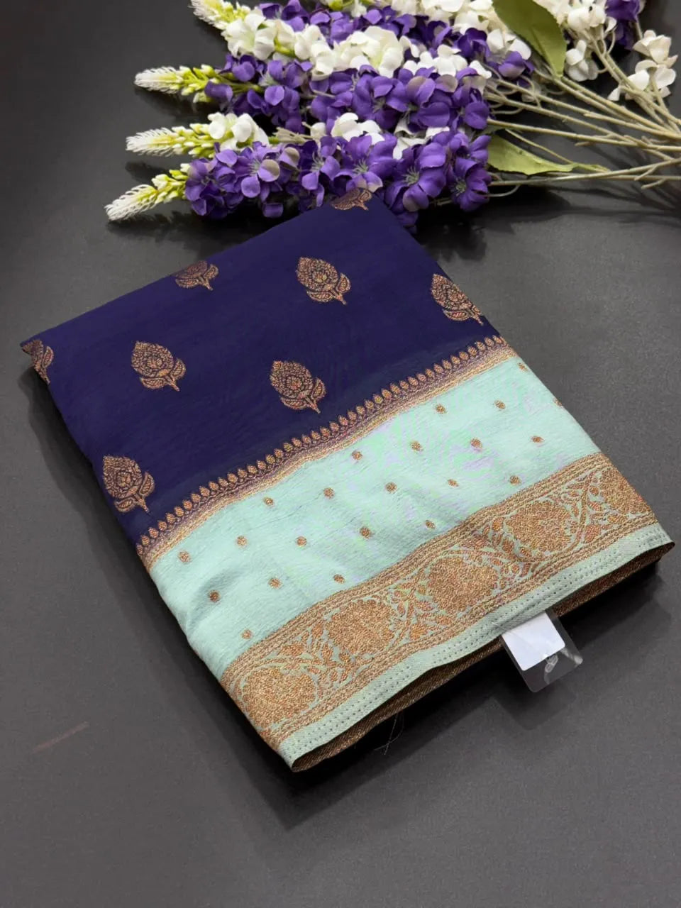 Semi Chiffon Silk Saree with Zari Border